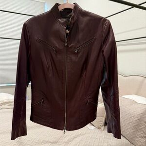 Wine Genuine Leather Jacket from Florence Italy